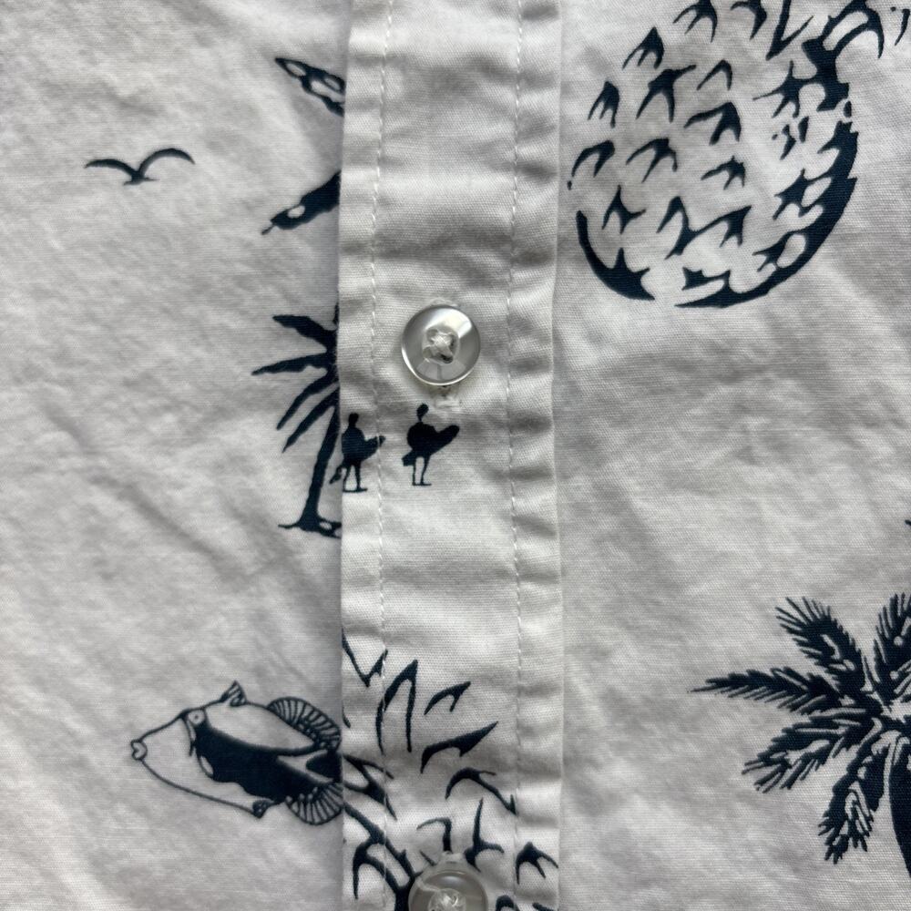 Burnside‎ Men Hawaiian Shirt Medium Short Sleeve Palm Tree Pineaple Fish - Picture 8 of 14